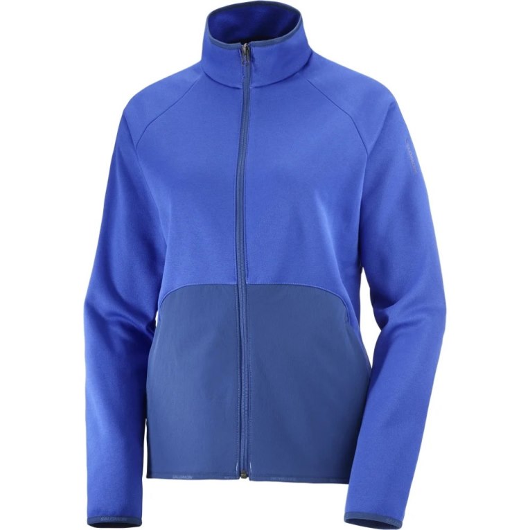 Chaquetas Salomon Essential Warm Full Zip Mujer Azules | MX YBCS641